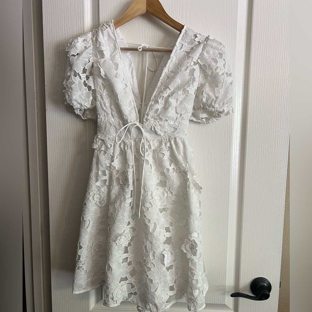 Dainty floral detail mini dress